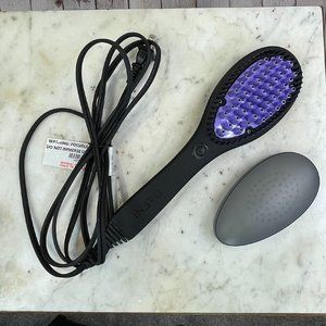 DAFNI Hair Straightening Ceramic Brush - Black/Purple - NEW (not in box)